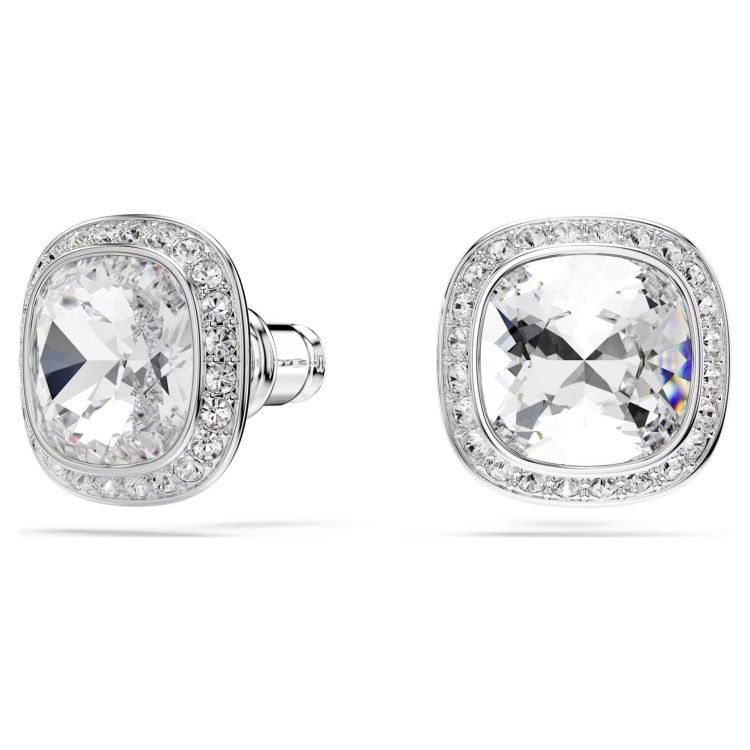 Una Angelic set Cushion cut, White, Rhodium plated